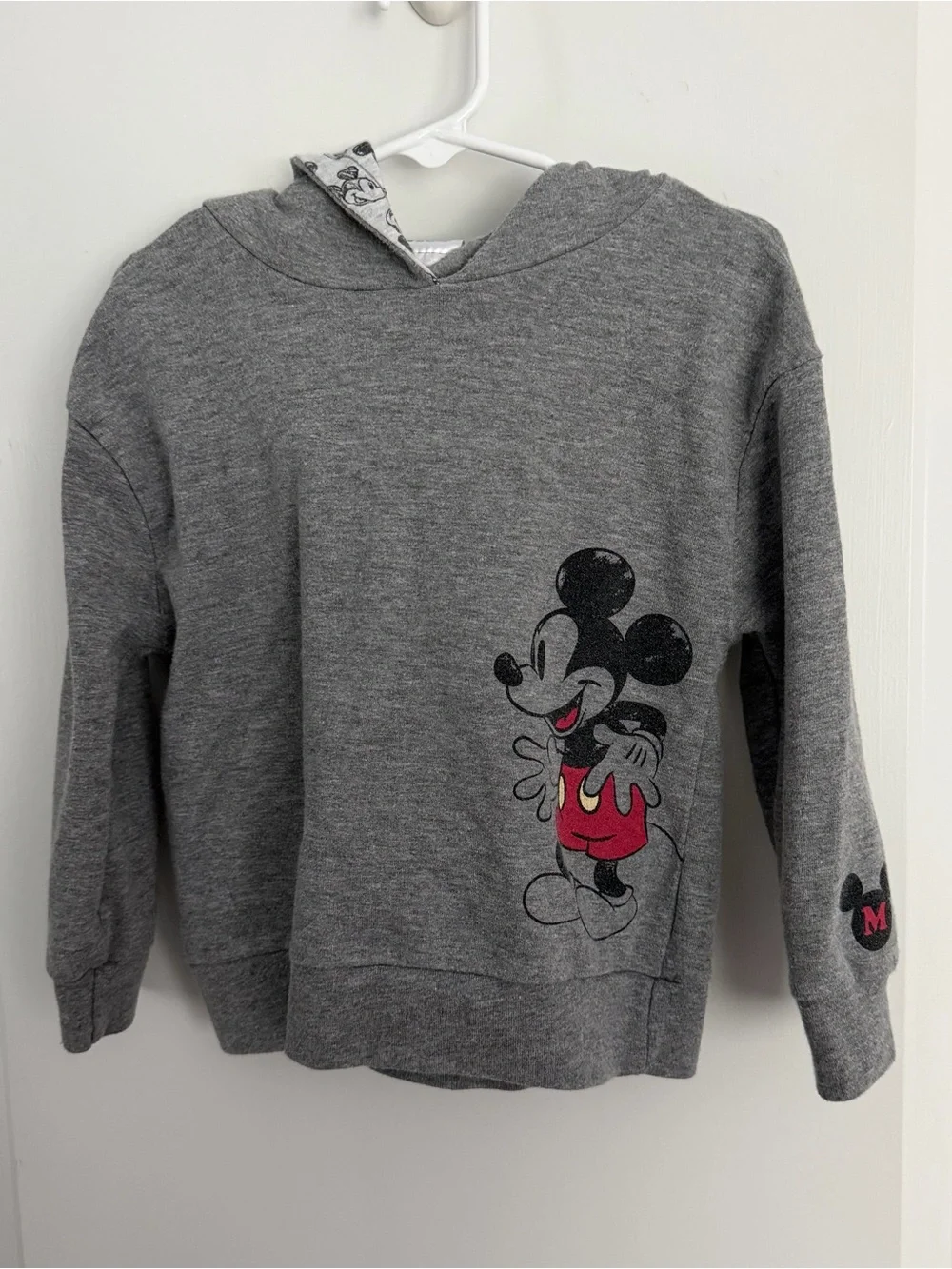 Disney Gray Hooded Sweatshirt with Mickey Graphic